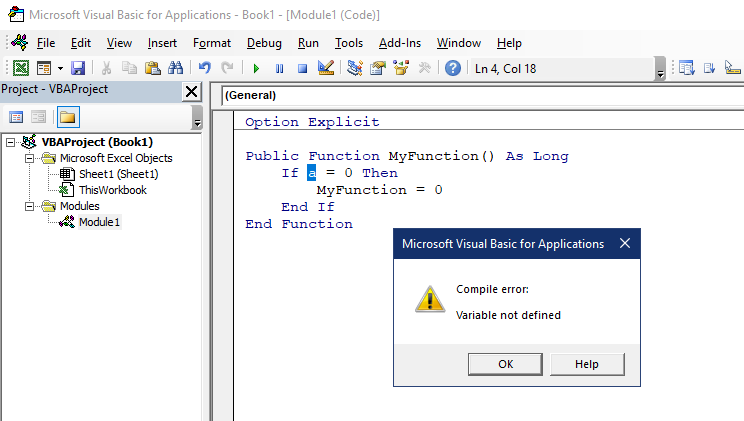 Optimize VBA code tip - Option Explicit directive allows to detect undeclared variables