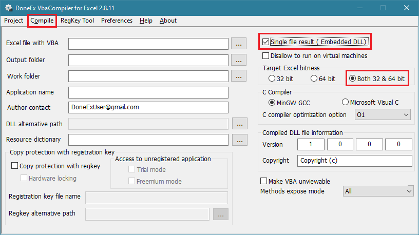VBACompiler Single File Result Compilation