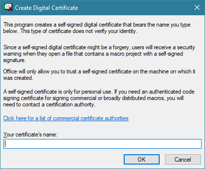 selfcert.exe a microsoft tool for creating a free self signed digital certificate